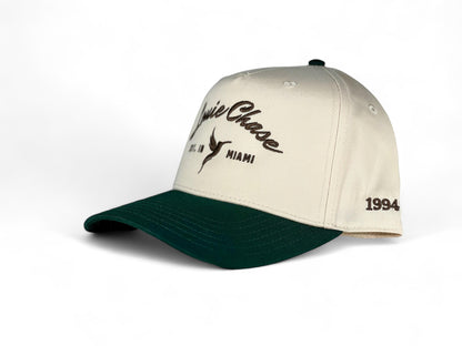 DARK GREEN & CREME TWO-TONED SNAPBACK